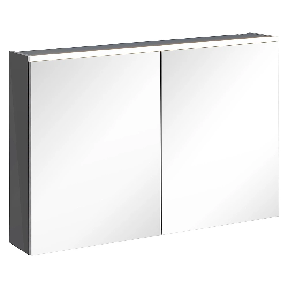 Vitra Core 100 Cm Parlak Antrasit Aydınlatmalı Dolaplı Ayna