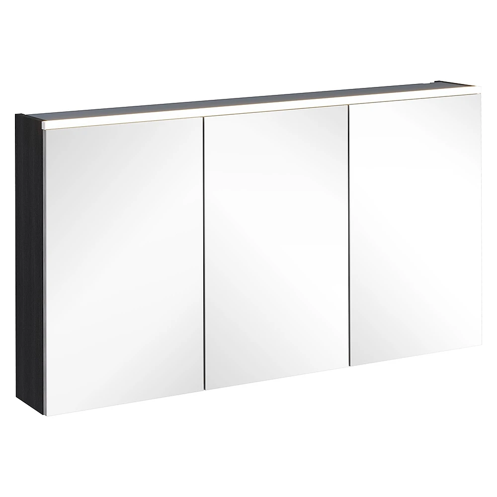 Vitra Core 120 Cm Hareli Siyah Meşe Aydınlatmalı Dolaplı Ayna