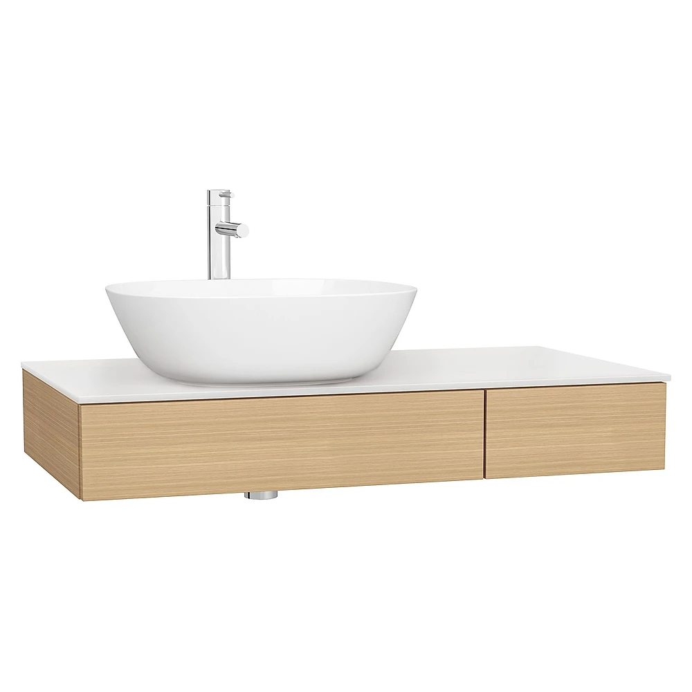 Vitra Origin 90 Cm Yatay Meşe İki Çekmeceli Sol Sifonlu Tezgah Ünitesi