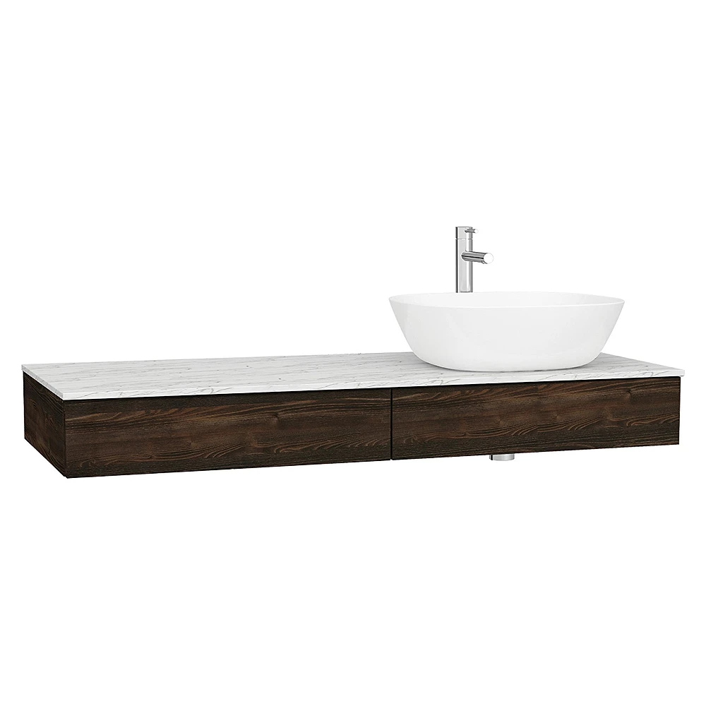 Vitra Origin 120 Cm Karaağaç İki Çekmeceli Sağ Sifonlu Tezgah Ünitesi