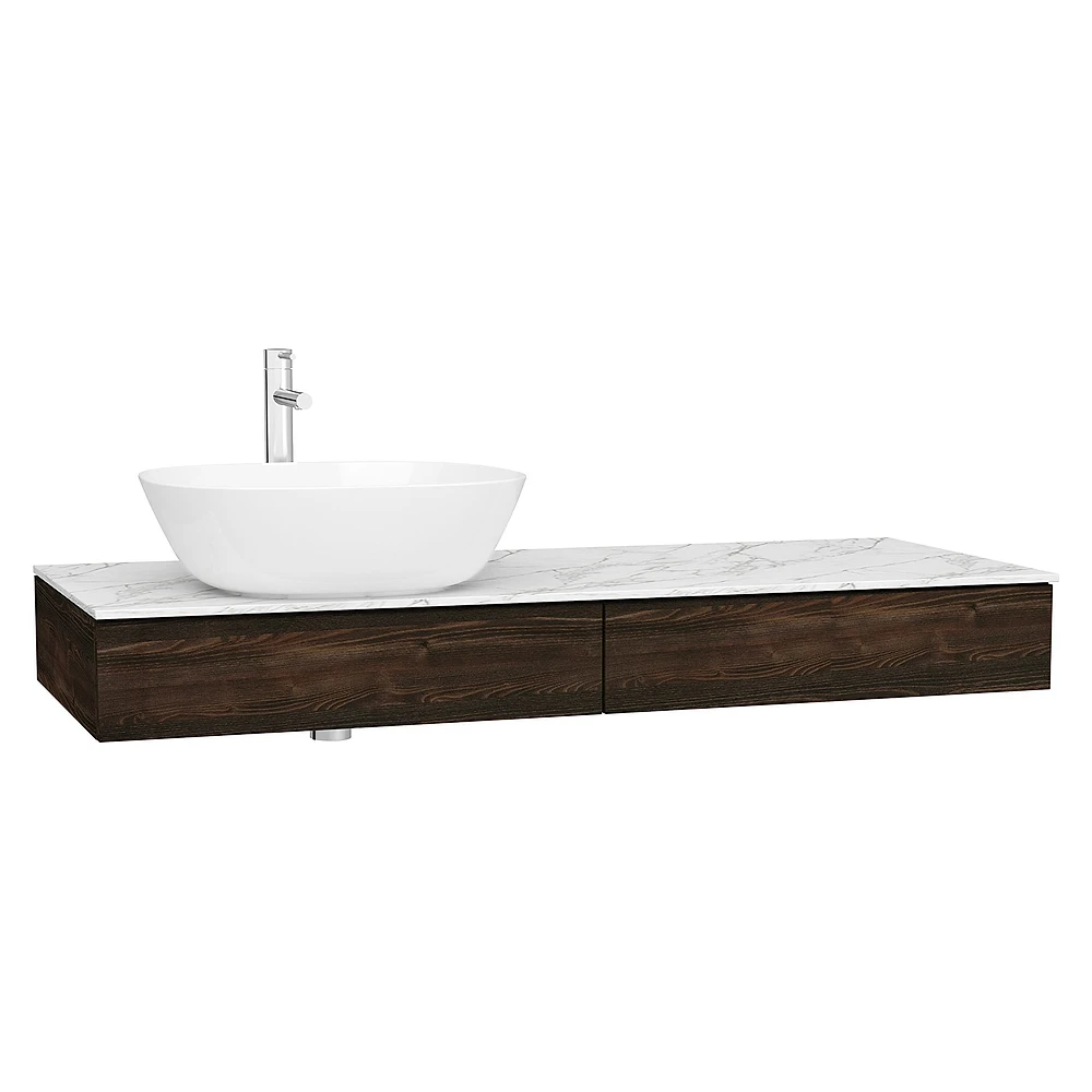 Vitra Origin 120 Cm Karaağaç İki Çekmeceli Sol Sifonlu Tezgah Ünitesi