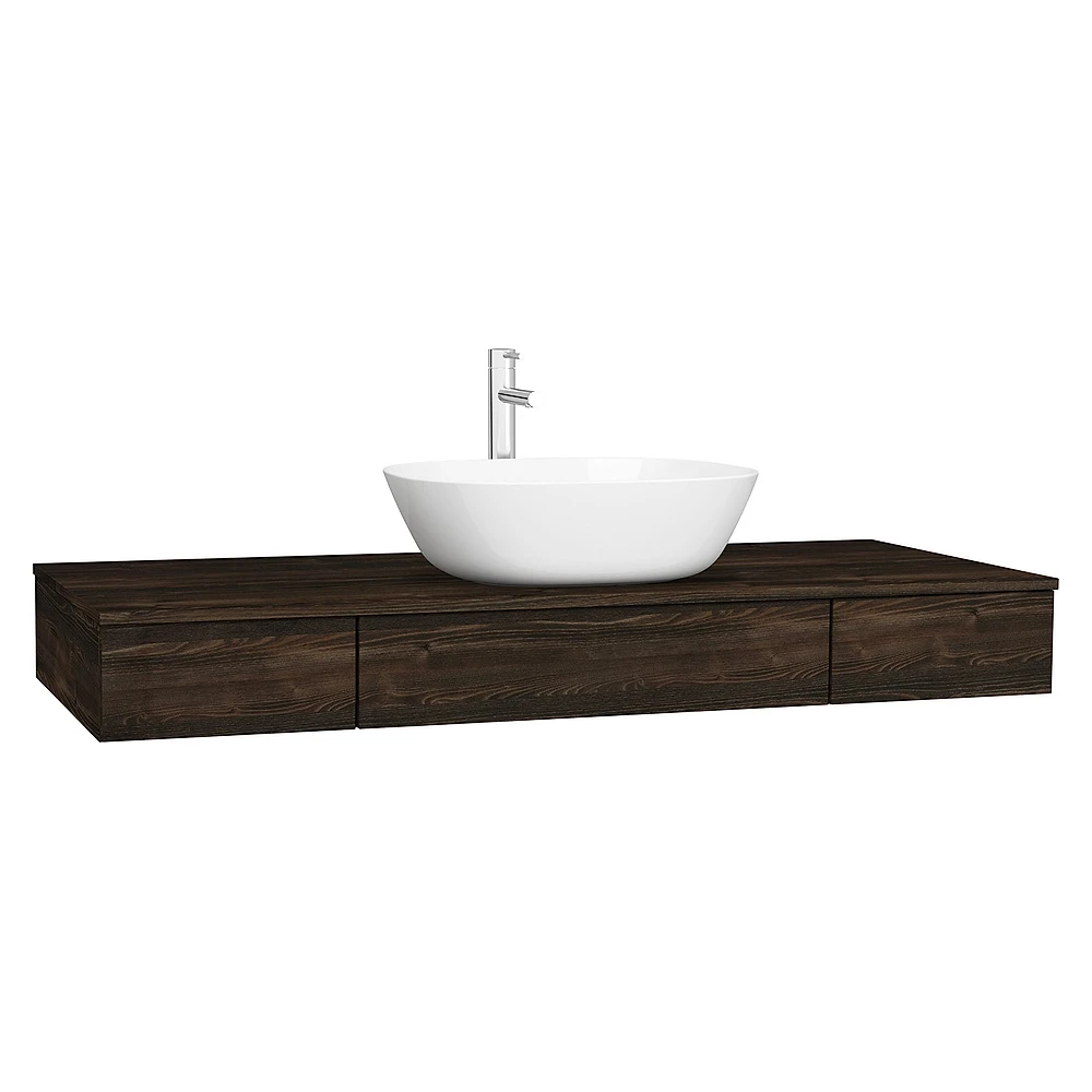 Vitra Origin 120 Cm Karaağaç İki Çekmeceli Orta Sifonlu Tezgah Ünitesi