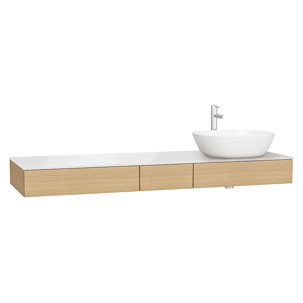 Vitra Origin 150 Cm Yatay Meşe Üç Çekmeceli Sağ Sifonlu Tezgah Ünitesi