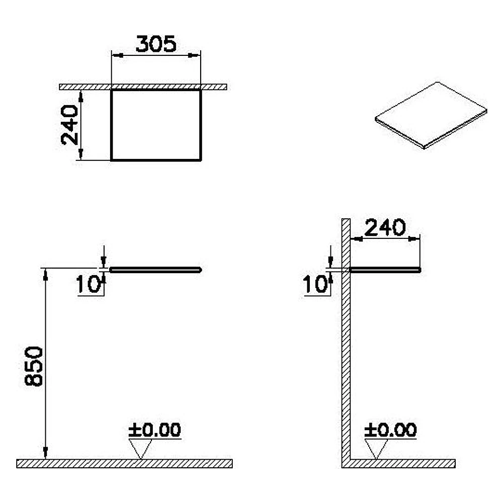 Vitra Origin 30 Cm Beyaz Cam Armatür Deliksiz Üst Tezgah 2