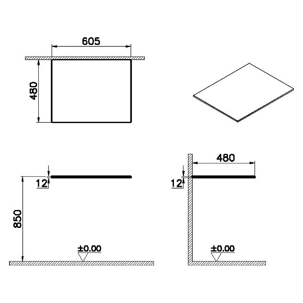 Vitra Origin 60 Cm Calacatta Silk Neolith Armatür Deliksiz Üst Tezgah 2
