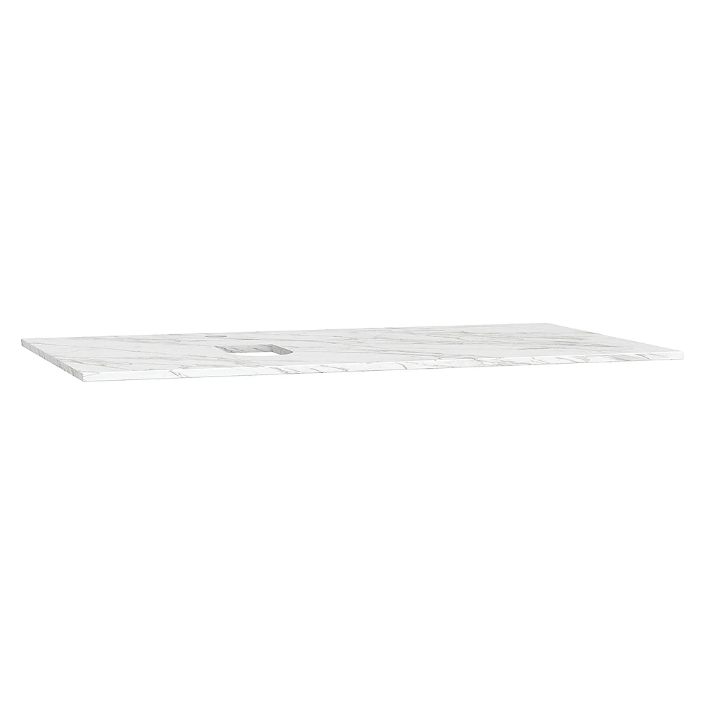 Vitra Origin 90 Cm Calacatta Silk Neolith Armatür Delikli Sol Sifonlu Üst Tezgah