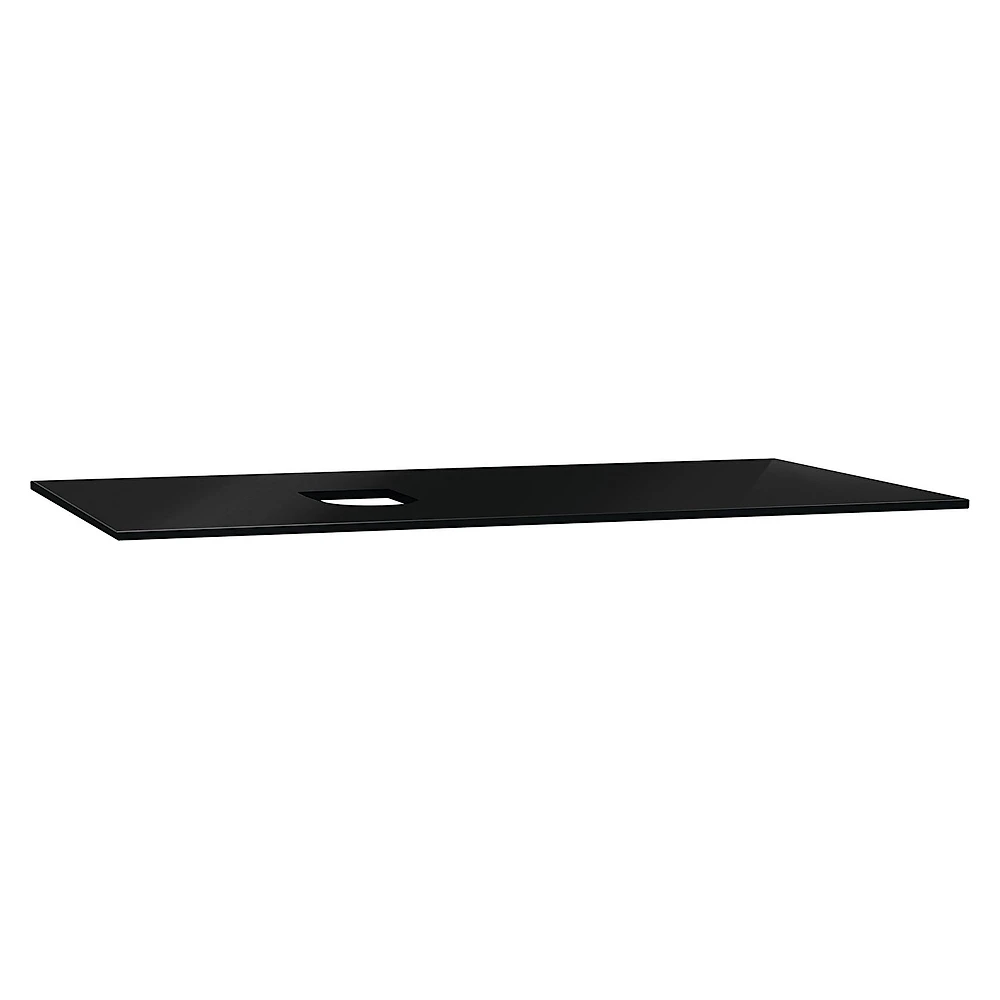 Vitra Origin 90 Cm Siyah Cam Armatür Deliksiz Sol Sifonlu Üst Tezgah