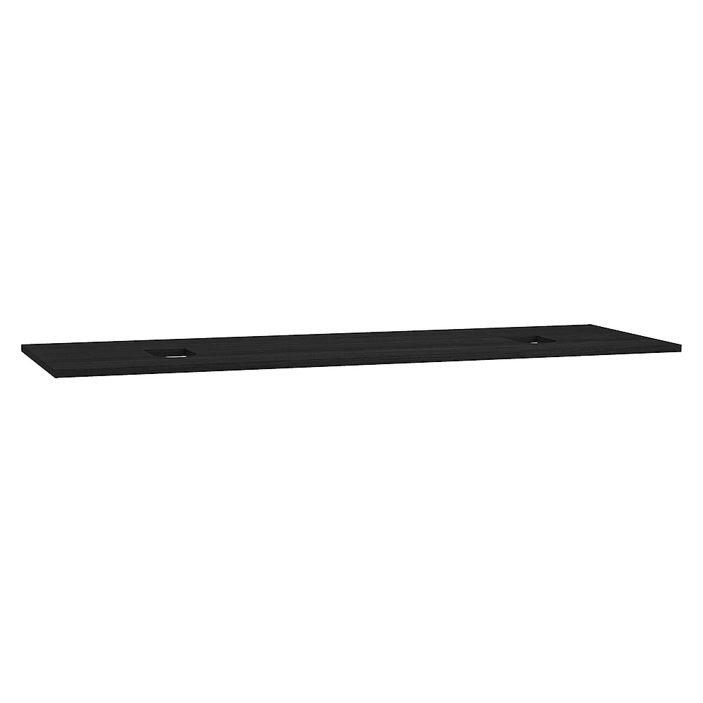 Vitra Origin 150 Cm Hareli Siyah Meşe Ahşap Armatür Deliksiz Çift Sifonlu Üst Tezgah
