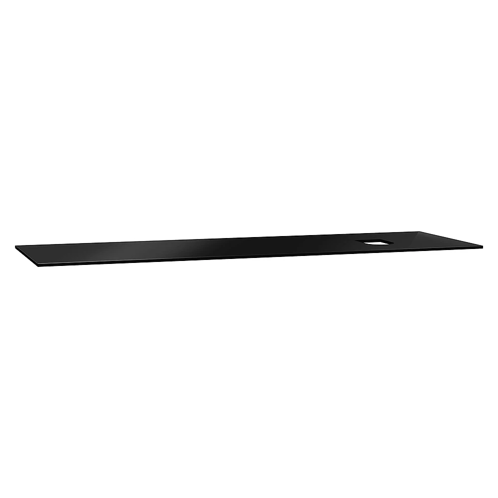 Vitra Origin 150 Cm Siyah Cam Armatür Deliksiz Sağ Sifonlu Üst Tezgah