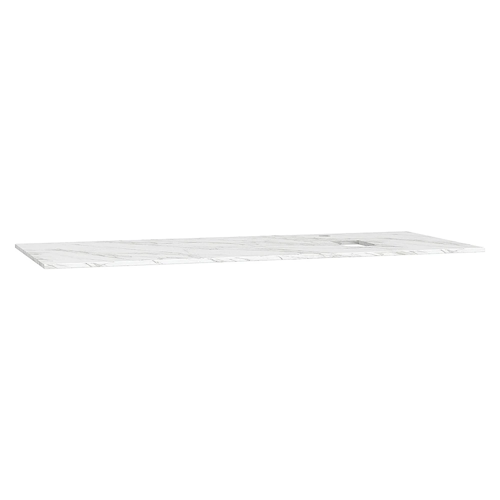 Vitra Origin 120 Cm Calacatta Silk Neolith Armatür Delikli Sağ Sifonlu Üst Tezgah
