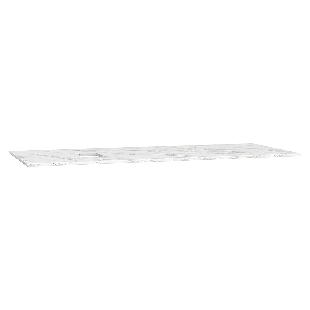 Vitra Origin 120 Cm Calacatta Silk Neolith Armatür Delikli Sol Sifonlu Üst Tezgah