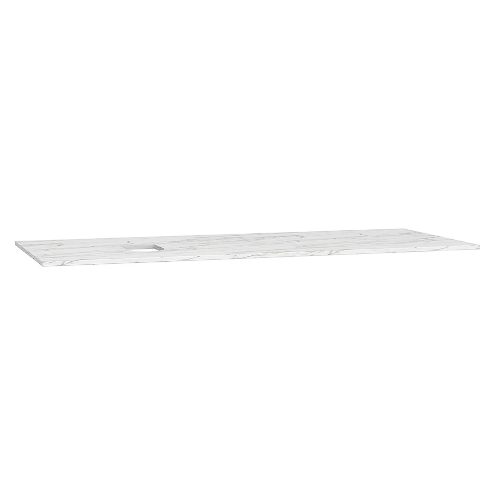 Vitra Origin 120 Cm Calacatta Silk Neolith Armatür Deliksiz Sol Sifonlu Üst Tezgah