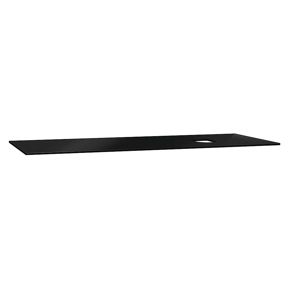 Vitra Origin 120 Cm Siyah Cam Armatür Deliksiz Sağ Sifonlu Üst Tezgah