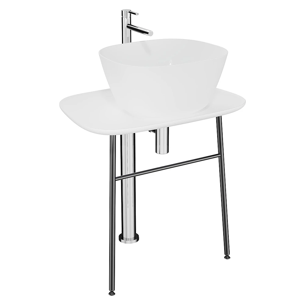 Vitra Plural 70 Cm Parlak Beyaz Tezgahlı Ayaklı Tezgah Ünitesi