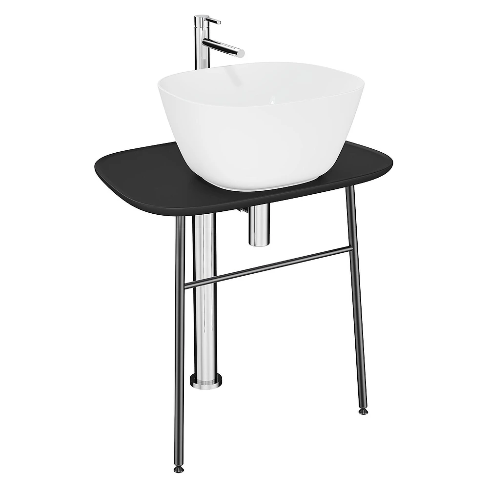 Vitra Plural 70 Cm Mat Siyah Tezgahlı Ayaklı Tezgah Ünitesi