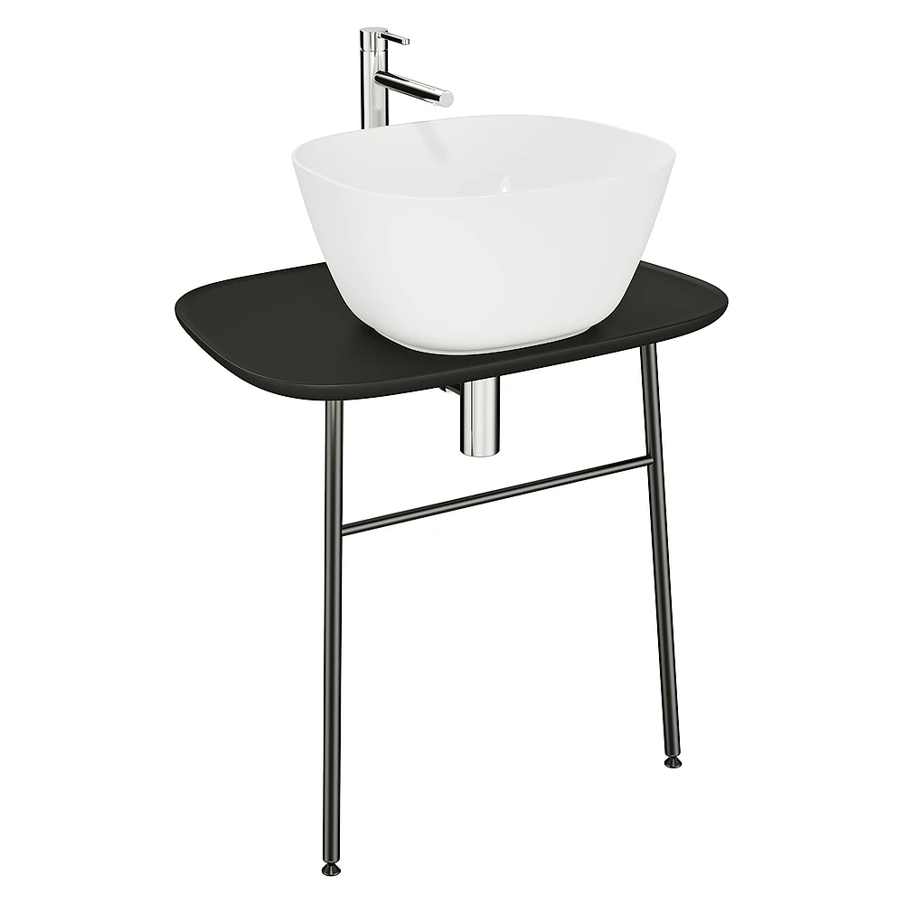 Vitra Plural 70 Cm Mat Siyah Tezgahlı Asma Tezgah Ünitesi