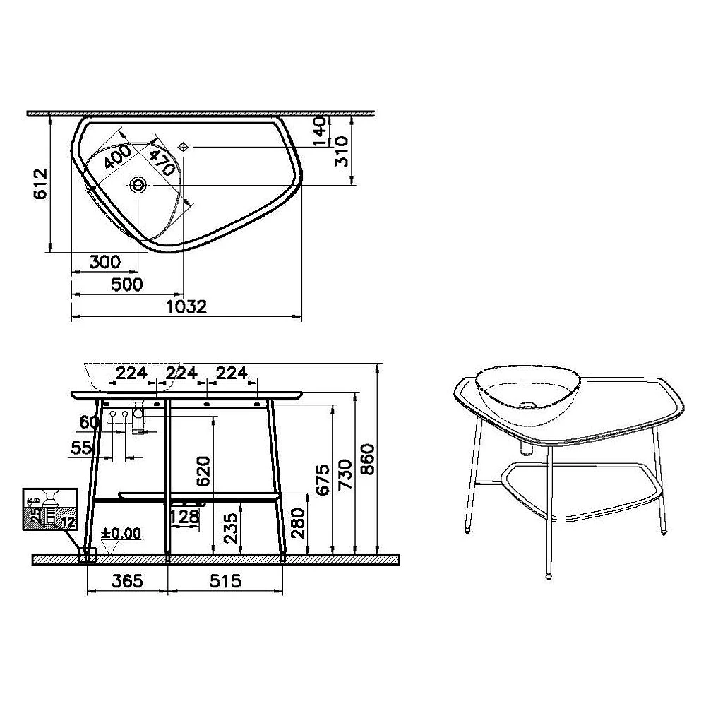 Vitra Plural 100 Cm Koyu Meşe Parlak Beyaz Tezgahlı Sol Armatür Delikli Tezgah Ünitesi 2