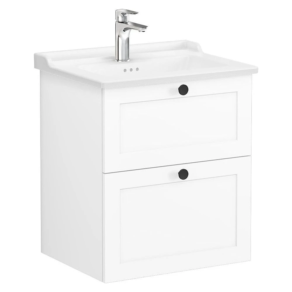 Vitra Root Classic 60 Cm Mat Beyaz İki Çekmeceli Lavabo Dolabı