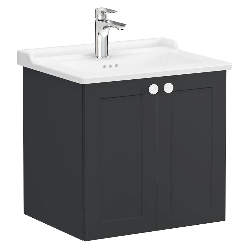 Vitra Root Classic 60 Cm Mat Grafit İki Kapaklı Lavabo Dolabı