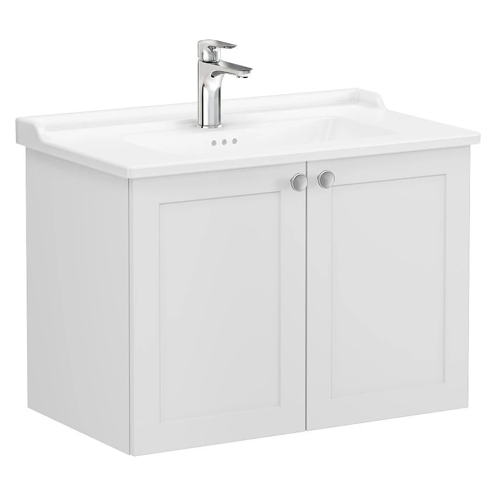 Vitra Root Classic 80 Cm Mat Açık Gri İki Kapaklı Lavabo Dolabı