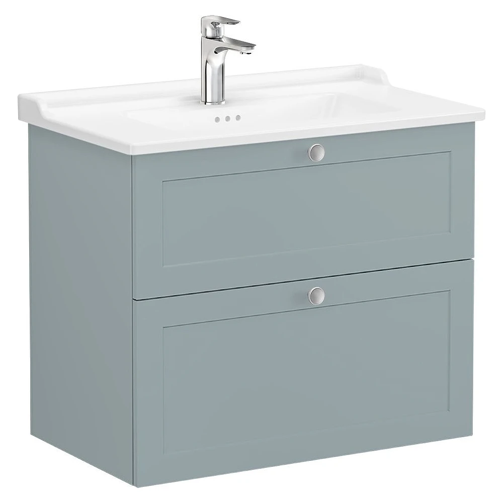 Vitra Root Classic 80 Cm Mat Fiyord Yeşili İki Çekmeceli Lavabo Dolabı