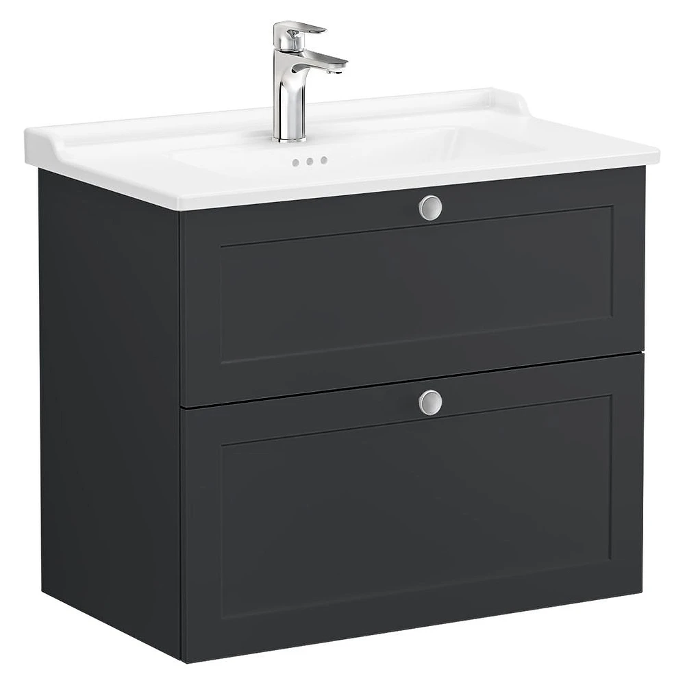 Vitra Root Classic 80 Cm Mat Grafit İki Çekmeceli Lavabo Dolabı