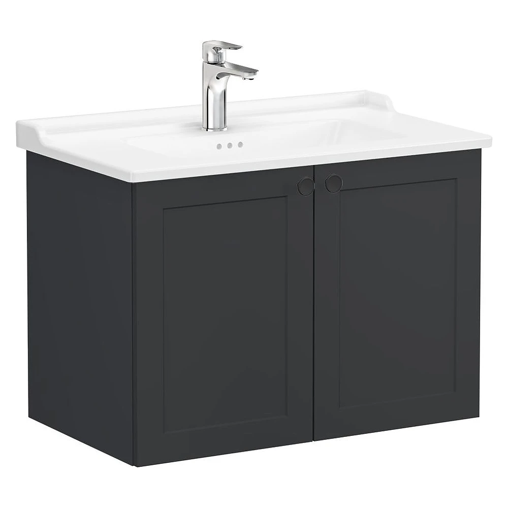 Vitra Root Classic 80 Cm Mat Grafit İki Kapaklı Lavabo Dolabı