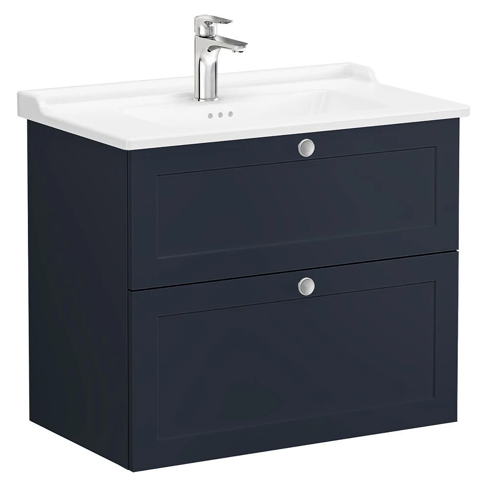 Vitra Root Classic 80 Cm Mat Lacivert İki Çekmeceli Lavabo Dolabı