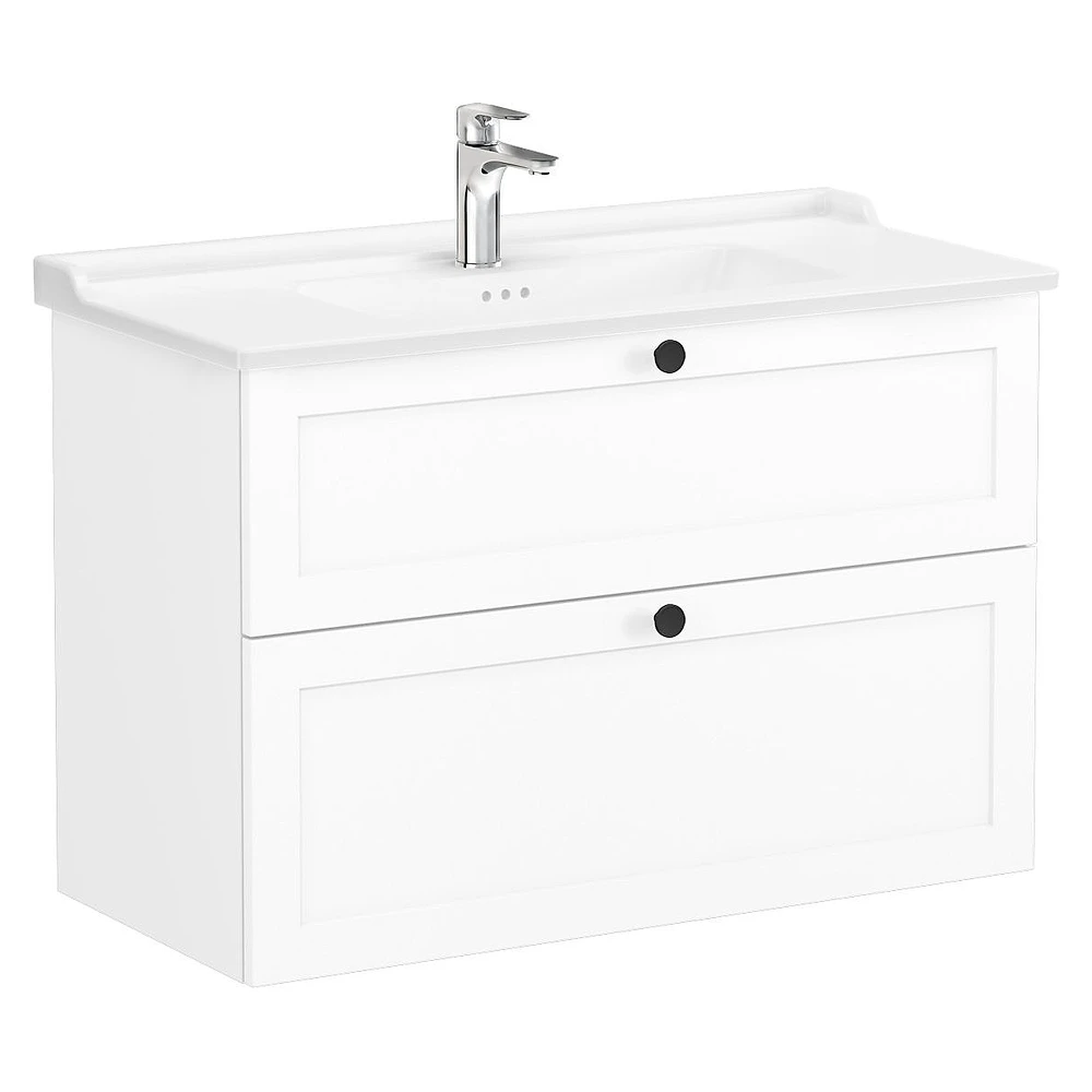 Vitra Root Classic 100 Cm Mat Beyaz İki Çekmeceli Lavabo Dolabı