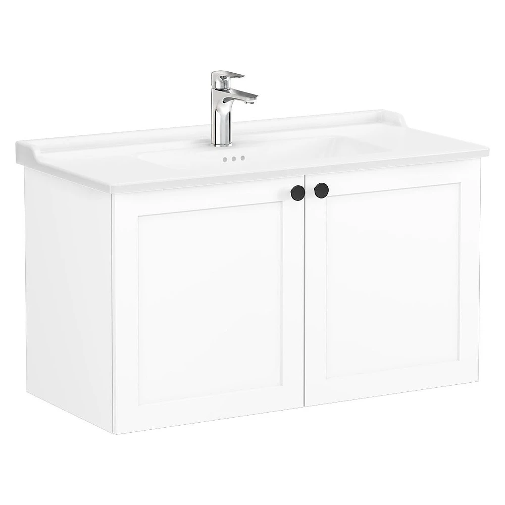 Vitra Root Classic 100 Cm Mat Beyaz İki Kapaklı Lavabo Dolabı