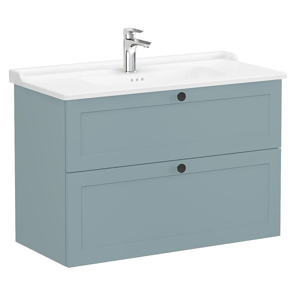 Vitra Root Classic 100 Cm Mat Fiyord Yeşili İki Çekmeceli Lavabo Dolabı