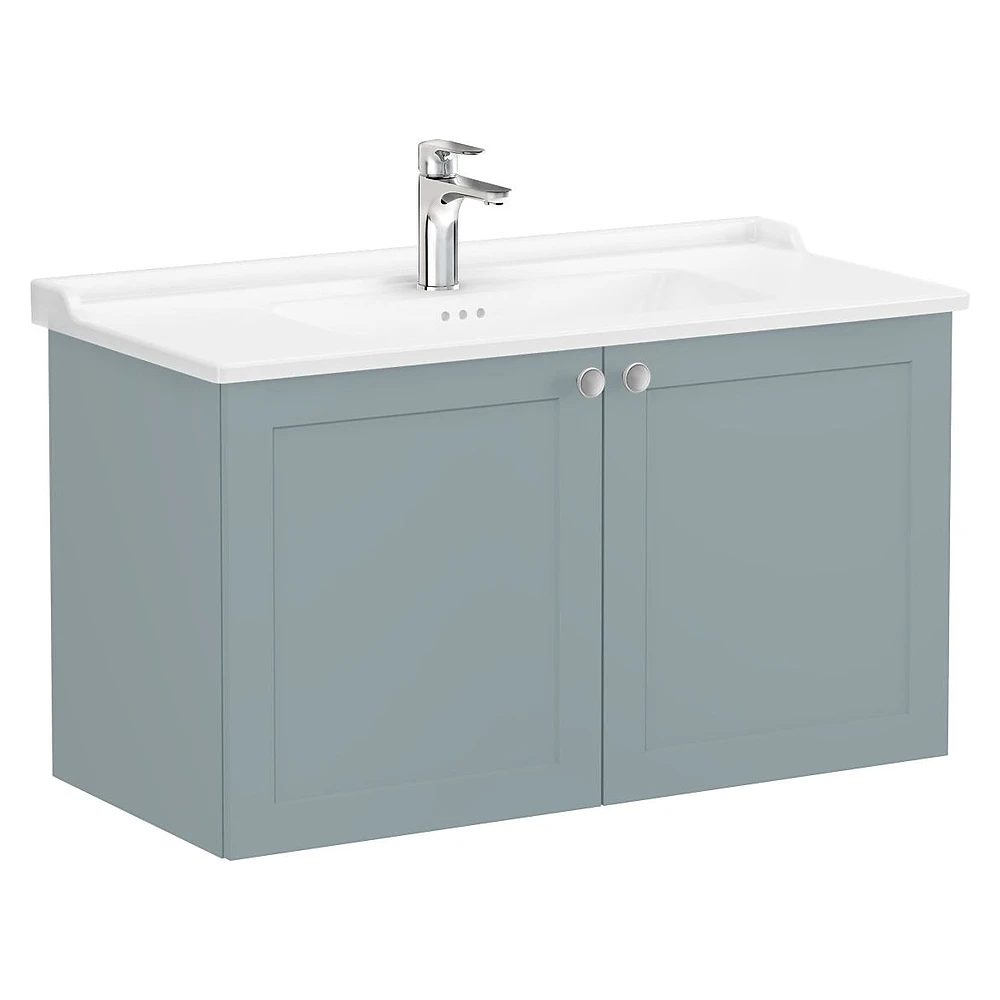 Vitra Root Classic 100 Cm Mat Fiyord Yeşili İki Kapaklı Lavabo Dolabı