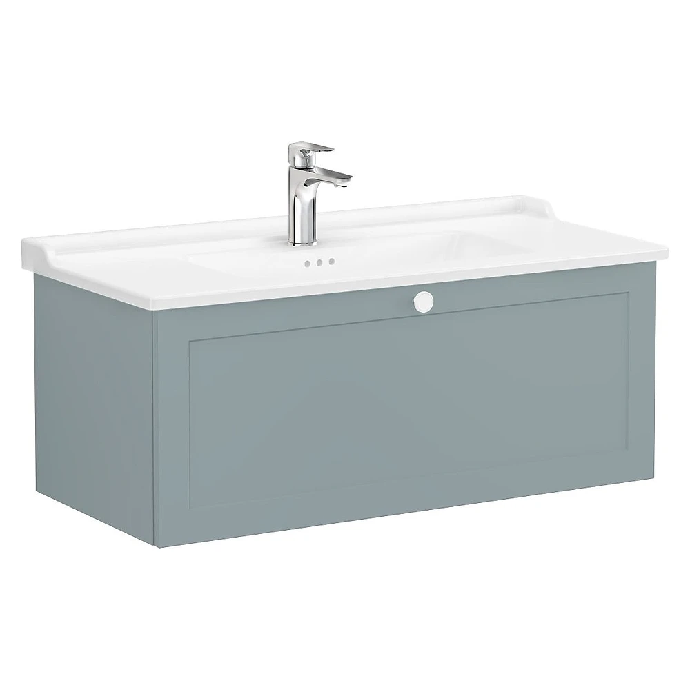 Vitra Root Classic 100 Cm Mat Fiyord Yeşili Tek Çekmeceli Lavabo Dolabı
