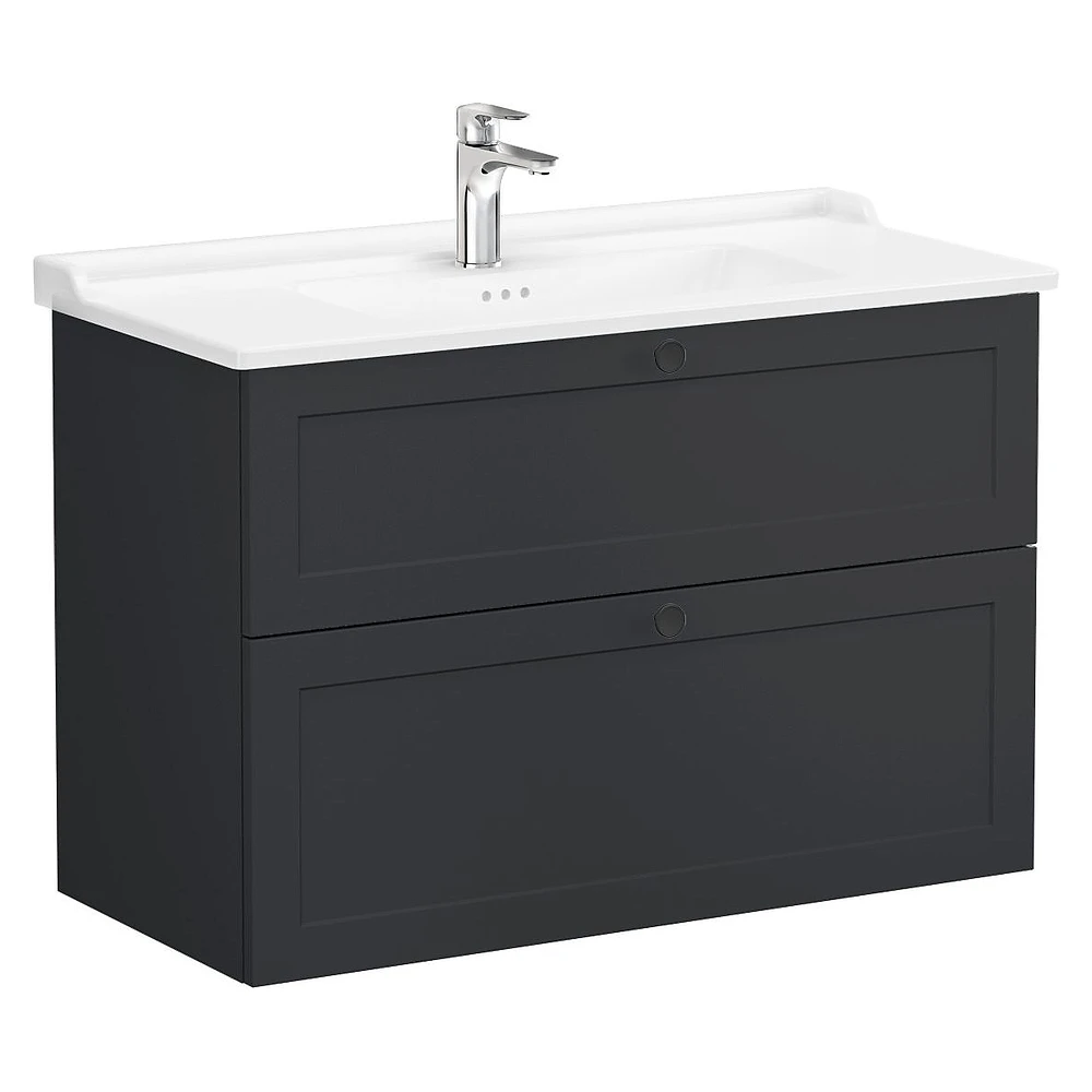 Vitra Root Classic 100 Cm Mat Grafit İki Çekmeceli Lavabo Dolabı