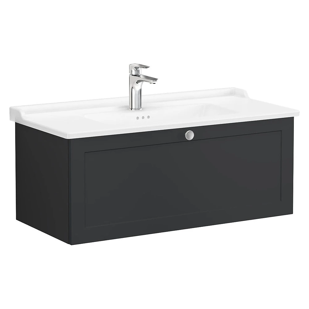 Vitra Root Classic 100 Cm Mat Grafit Tek Çekmeceli Lavabo Dolabı