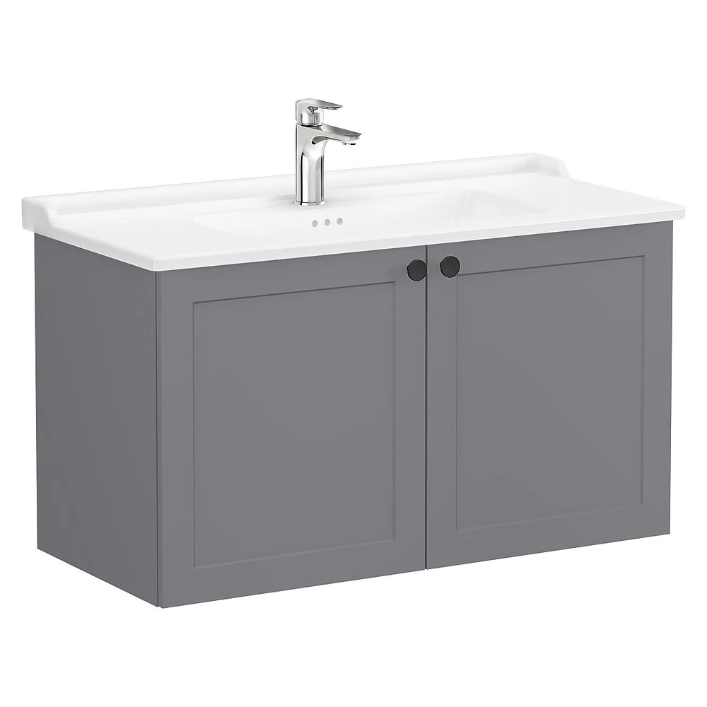 Vitra Root Classic 100 Cm Mat Gri İki Kapaklı Lavabo Dolabı