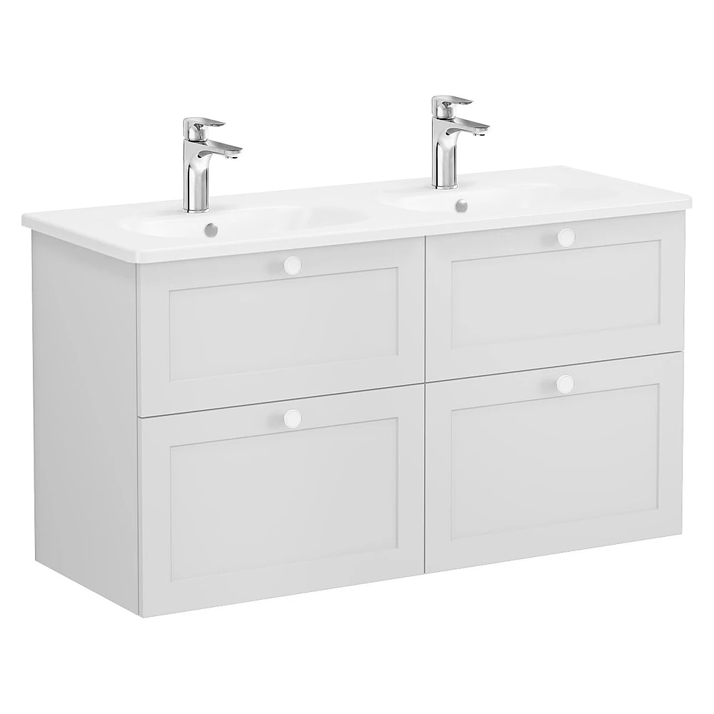 Vitra Root Classic 120 Cm Mat Açık Gri Dört Çekmeceli Yuvarlak Lavabolu Lavabo Dolabı