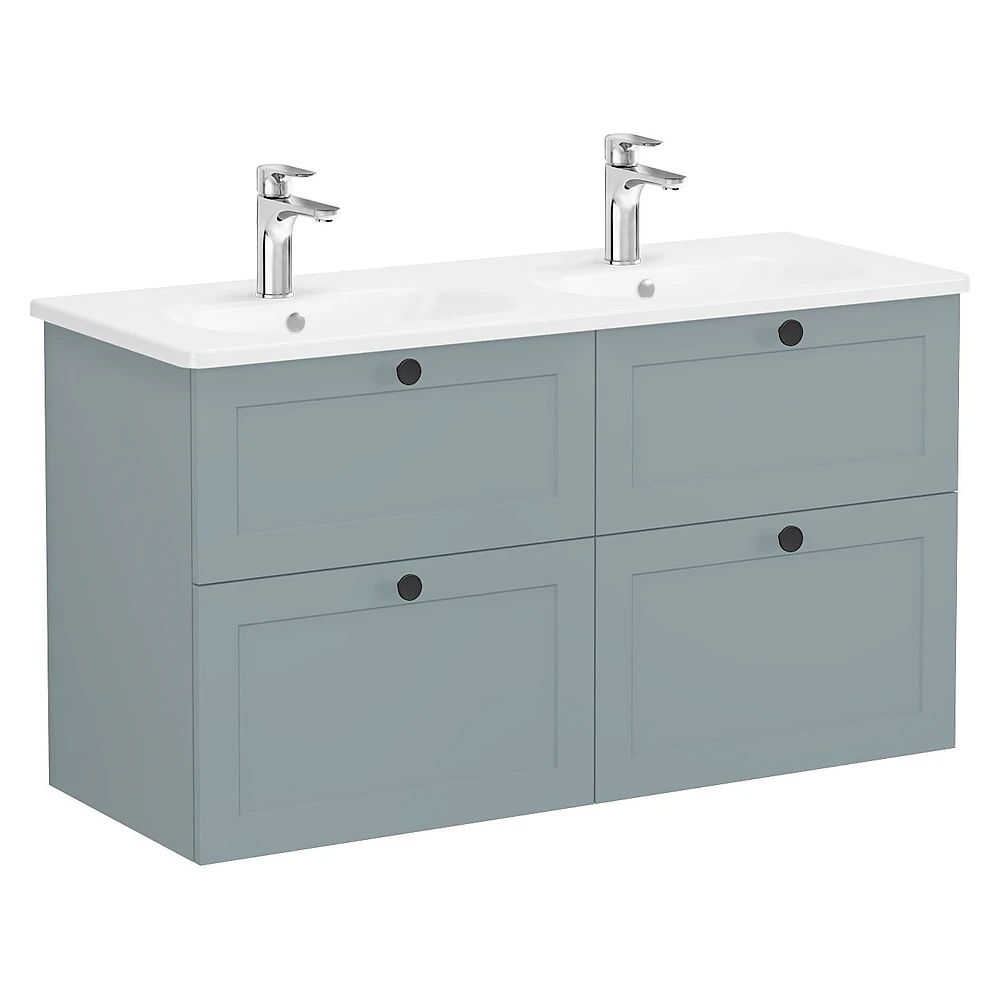 Vitra Root Classic 120 Cm Mat Fiyord Yeşili Dört Çekmeceli Yuvarlak Lavabolu Lavabo Dolabı