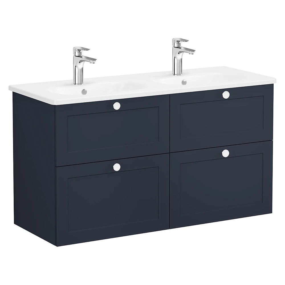 Vitra Root Classic 120 Cm Mat Lacivert Dört Çekmeceli Yuvarlak Lavabolu Lavabo Dolabı