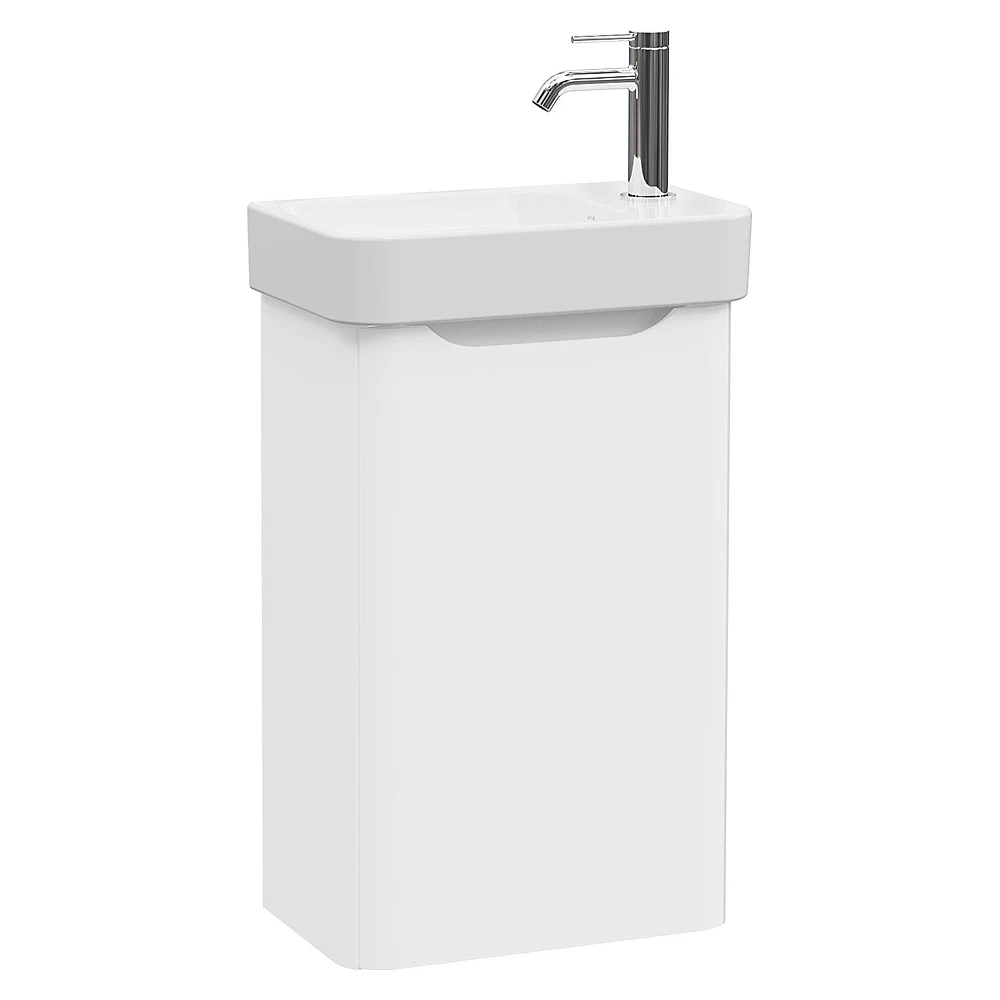Vitra Integra Round 45 Cm Mat Beyaz Tek Kapaklı Dar Sağ Lavabo Dolabı