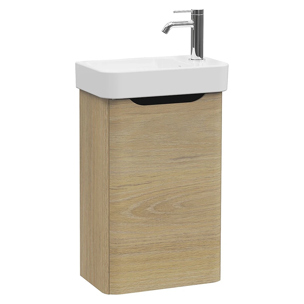 Vitra Integra Round 45 Cm Altın Meşe Tek Kapaklı Dar Sağ Lavabo Dolabı