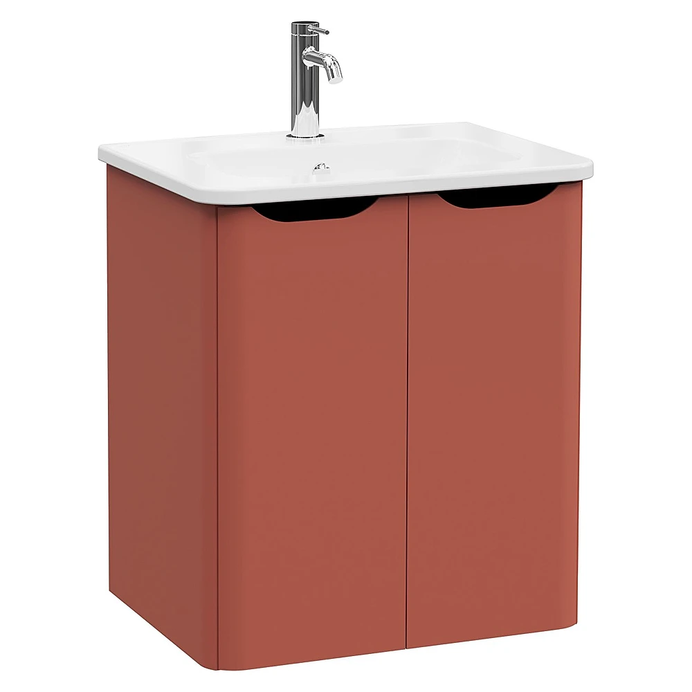 Vitra Integra Round 60 Cm Mat Kırmızı İki Kapaklı Lavabo Dolabı