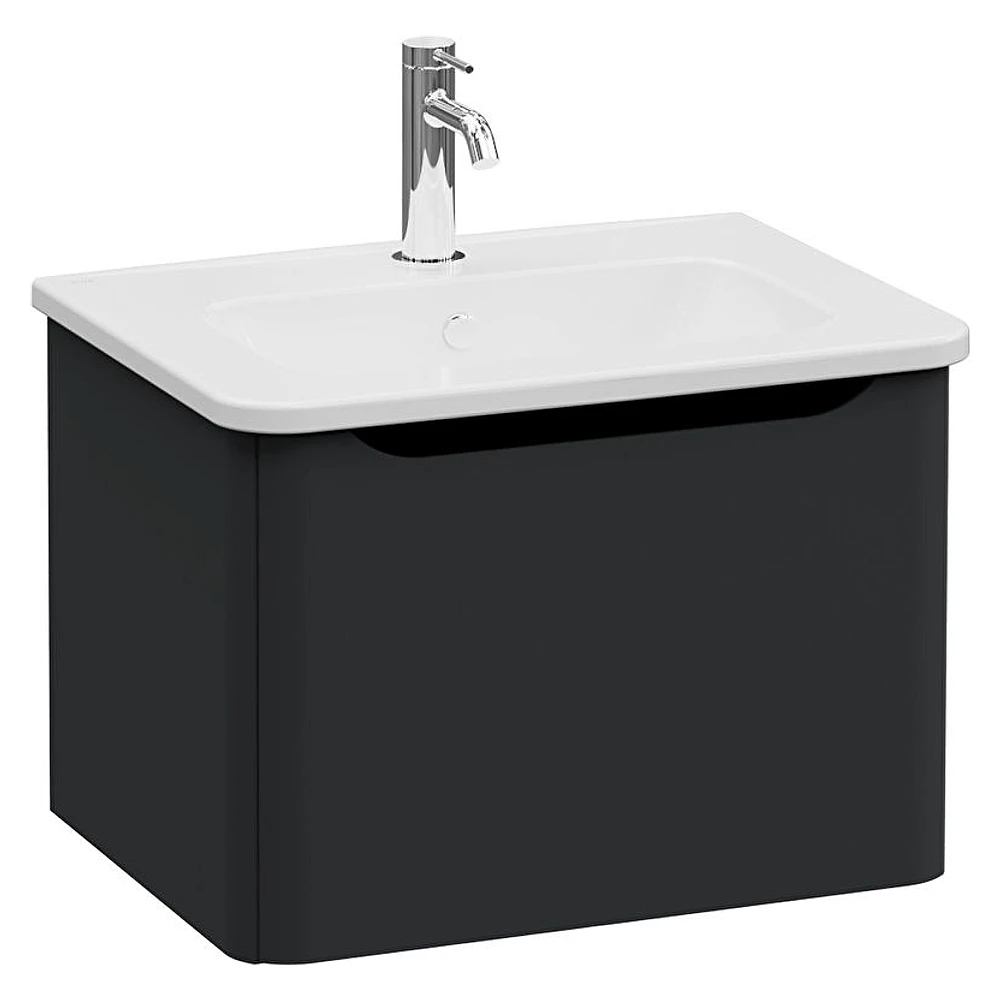 Vitra Integra Round 60 Cm Mat Grafit Tek Çekmeceli Lavabo Dolabı