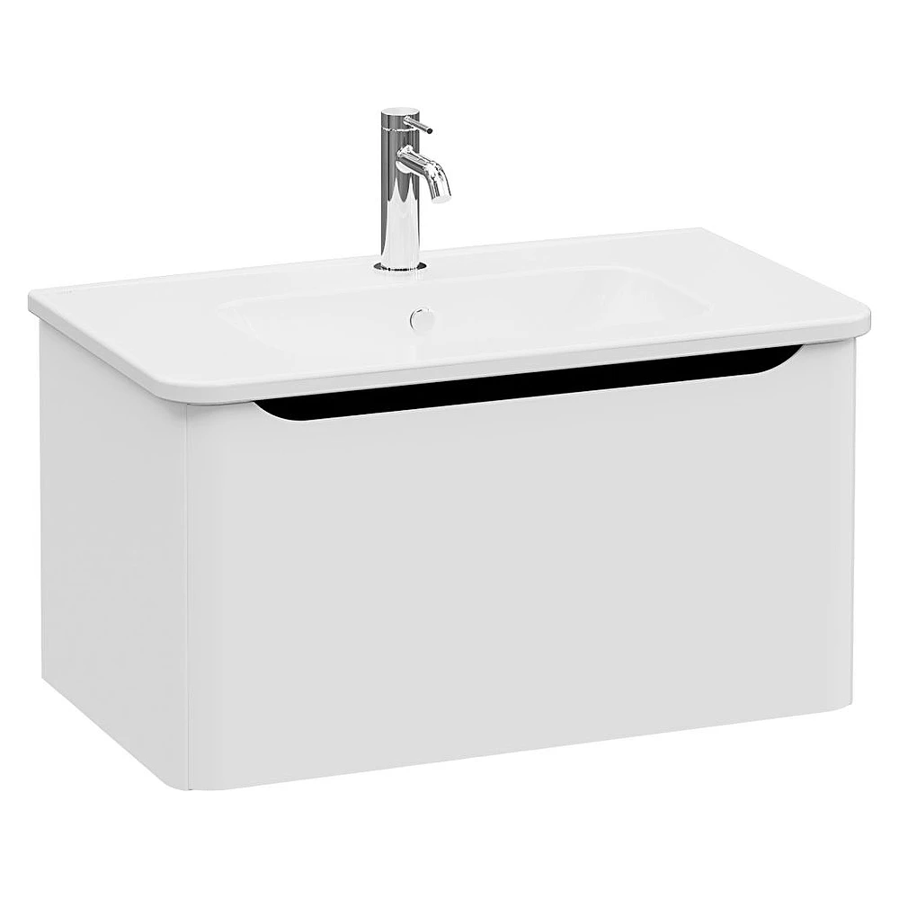 Vitra Integra Round 80 Cm Mat Açık Gri Tek Çekmeceli Lavabo Dolabı