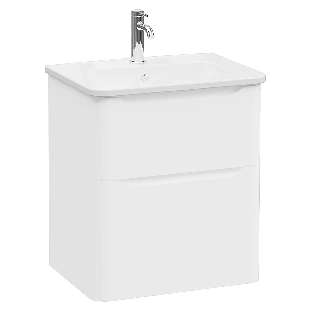 Vitra Integra Round 60 Cm Mat Beyaz İki Çekmeceli Lavabo Dolabı