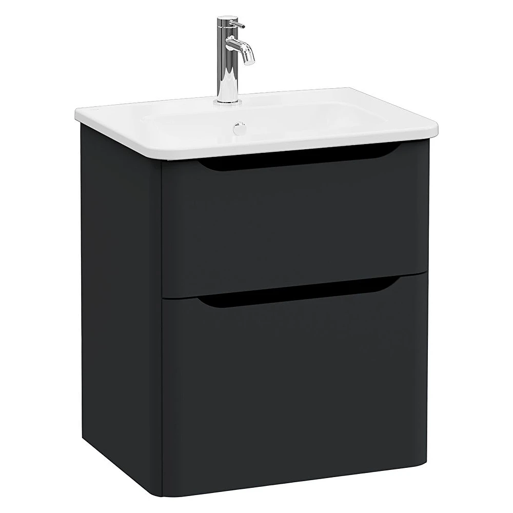 Vitra Integra Round 60 Cm Mat Grafit İki Çekmeceli Lavabo Dolabı