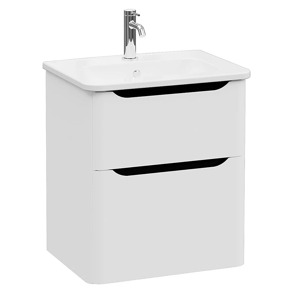 Vitra Integra Round 60 Cm Mat Açık Gri İki Çekmeceli Lavabo Dolabı