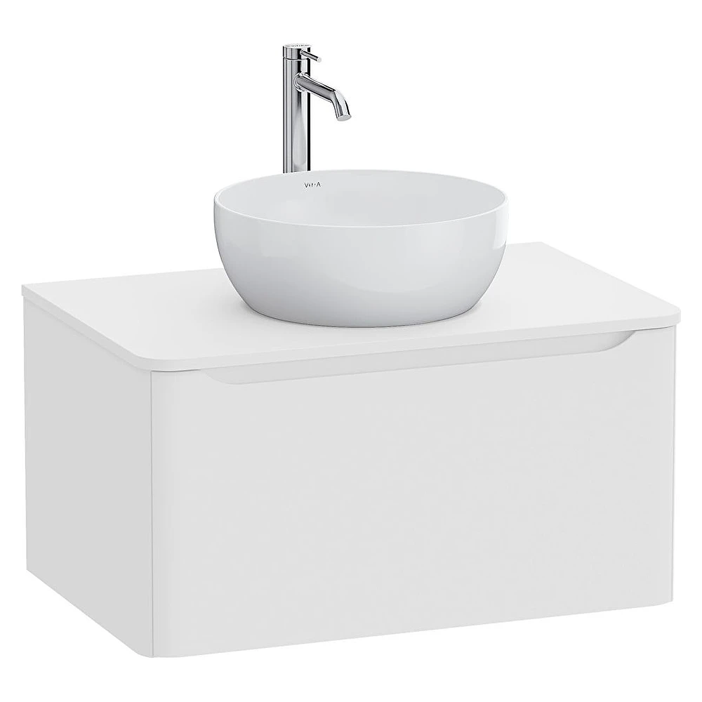 Vitra Integra Round 80 Cm Mat Beyaz Tek Çekmeceli Lavabosuz Lavabo Dolabı