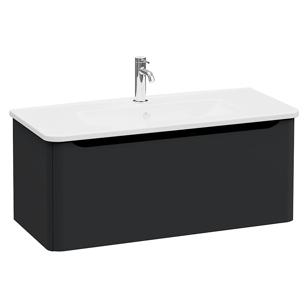 Vitra Integra Round 100 Cm Mat Grafit Tek Çekmeceli Lavabo Dolabı