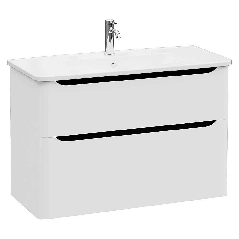 Vitra Integra Round 100 Cm Mat Açık Gri İki Çekmeceli Lavabo Dolabı